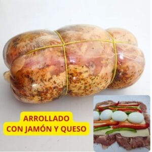 Arrollado de pollo con jamón y queso